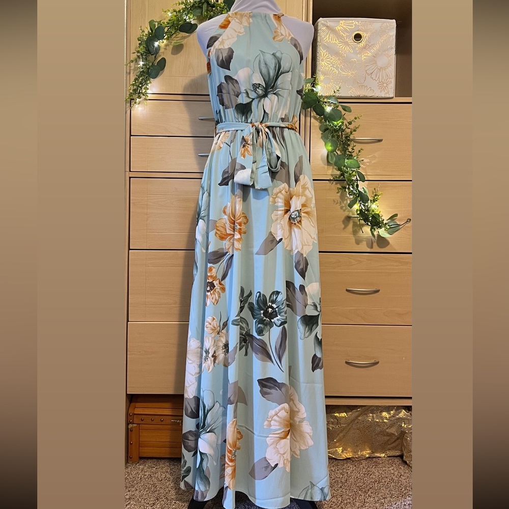 Halter Floral Winter Dress